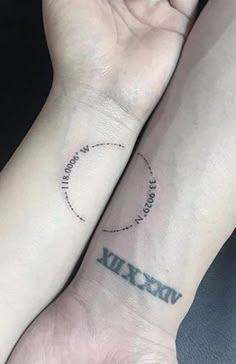 two people with matching wrist tattoos on their wrists