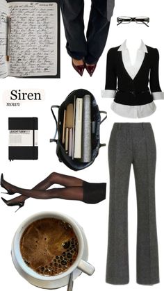 #officesiren #office #outfits #aesthetics #pinterest #officeoutfits #aesthetic Researcher Aesthetic Outfit, Boarding School Aesthetic Outfit, 90s Secretary Aesthetic, Business Major Aesthetic Outfits, Dark Feminine Office Outfit, 2000s Corporate Aesthetic, Buissness Asthetic Outfits, Office Siren Outfits Aesthetic, Secretary Outfits Aesthetic