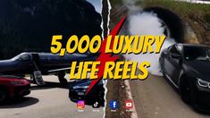 two cars side by side with the words $ 500 luxury life reels