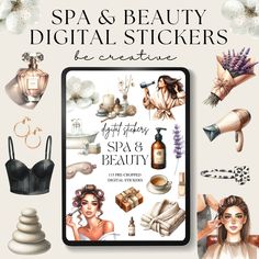 the spa and beauty digital stickers are great for creating your own artwork or photo