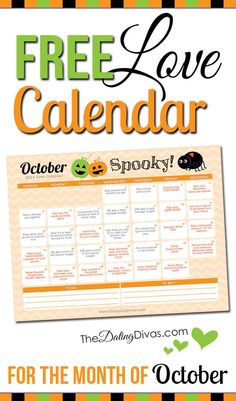 a free love calendar for the month of october