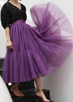 Plus Size Fashion Purple Patchwork Tulle Skirt SpringFabric: TulleSize & Fit: This garment fits true to size.Length: Size S measures 31.2"from waist to hem.Waist:Fitted - elastic waist allows stretch Hip: Loosely Fitted. room for hips. Hand Wash Cold. Purple Tulle Skirt, Purple Tulle, Fashion Purple, Fall Sweater Dress, Long Knit Sweater, Cropped Wide Leg Pants, Long Sweater Dress, Spring Fabric, Nike Outfits