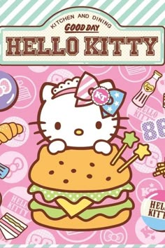 the hello kitty cookbook is open and ready to be eaten