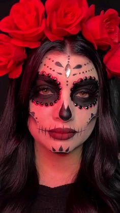 Hermoso maquillaje de catrina para halloween, disfraces de mujer idea. hermosa chica crea un maquillaje para halloween. Tiktok:@franduartemakeup Front Yard Decorations, Halloween Makeup Diy Tutorial, Horror Make-up