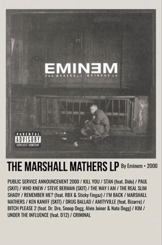 the marshall mathers lp cover art for emin m's album, which features an image of a man sitting on a window sill