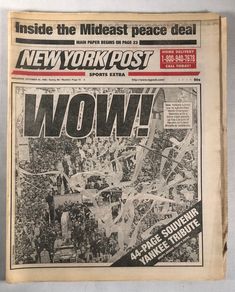 an old newspaper with the new york post on it