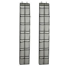 two black and white wall hangings with glass panels on each side, one is open