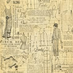 an old fashion pattern is shown on the back of a book page with words and pictures