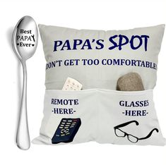 PRICES MAY VARY. Velvet 👴🥄GIFT SET FOR PAPA Our Papa pillow cover (18x18 inch, NOT STUFFED) and engraved spoon makes the gift set for Grandpa’s Birthday, Fathers Day, Christmas, Grandparents’ Day or any time of the year! They’ll absolutely love it! 👴🥄RESERVED FOR PAPA PILLOW COVER This adorable pillow cover will bring a smile to his face that will last a life time. It's a great reminder of just how much your Papa are loved by their grandchildren! Believe me, it’ll prominently sit on his sofa Gifts For Great Grandparents, 10 Dollar Gifts, Gifts For Papa, Dollar Gift, Papa Gifts, Quirky Gifts, Man Birthday