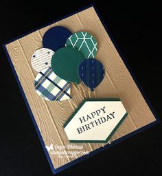 a birthday card with some balloons on it and a tag that says, happy birthday