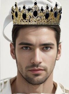 Trendy Fashion Royal Black Crystal Crown for Men, Party, Costume, Headpiece, Jewelry, Gift, Womens Accessories Black Crystal Crown, Blue Crystal Crown, Crown For Men, Male Crown, Prom Birthday, Prince Crown, Men Party, Headpiece Jewelry, Wedding Costume