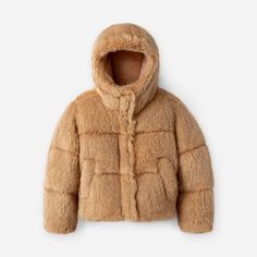 From the super plush faux fur to the perfect length, something about the Ronnie Puffer Jacket High Pile just hits differently. It's designed with an ultra-warm Recycled Synthetic downfill, silky-smooth satin lining, and a roomy hood ready for cold-weather incognito mode. | Faux fur puffer jacket. Self - 100% Polyester. Lining - 100% Polyester. Fill - Recycled Synthetic Down Fill (Polyester). Center front closure with Vislon zipper and The UGG® Logo on metal pull. Hidden snap placket. Soft fleece  inchhand warmer inch pocket linings. Bungee drawcord at hem with The UGG® Logo metal cord stoppers. 22 1/2 inch HPS Length [Size S]. Imported. | UGG® Women's Ronney Puffer Jacket High Pile Faux Fur in Oolong, Size L Ugg Hoodie, Fur Puffer Jacket, Ugg Jacket, Brown Puffer Jacket, Brown Puffer, Winter Puffer Jackets, Lazy Day Outfit, Women's Spurs, Until Dawn