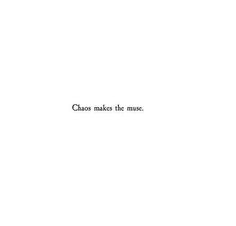 the words chaos makes the music appear to be written in black on a white background