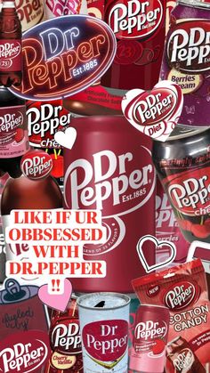 an advertisement for dr pepper's is shown in the middle of a collage