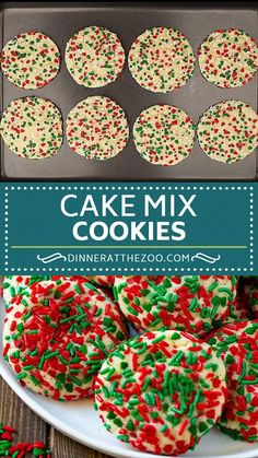 someone is making cookies with sprinkles on the top and in the middle