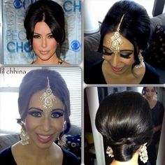 Indian Bridal Hairstyles, Bridal Makeup Looks, Indian Bridal Makeup, Bandana Hairstyles