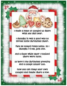 a christmas poem with santa claus and cookies