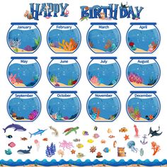 a birthday card with an aquarium theme