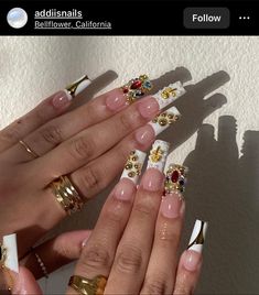 Chola Nails Acrylic, Spring Pedicure Colors, Spring Pedicure, Nail 2024, Bday Nails, Pedicure Colors, Nail Collection, 2024 Nails, Studded Nails