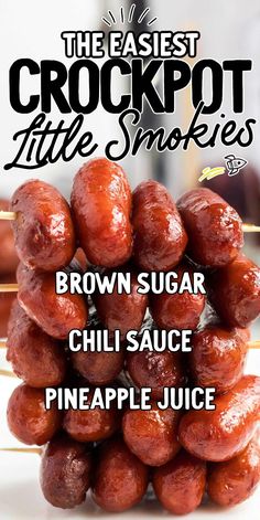 Indulge in the ultimate comfort food with our Slow Cooker Mini Sausages Delight. Perfect for busy days, this easy recipe brings together savory mini sausages simmered to perfection in a rich, flavorful sauce. Whether you're hosting a party or looking for a simple weeknight dinner, these bite-sized treats are sure to please everyone at the table. Just set it and forget it, and let the slow cooker work its magic. Enjoy a delicious meal with minimal effort and maximum taste! Crock Pot Smokies Recipe, Lil Smokies Dipping Sauce, Sweet Chili Smokies Crockpot, Cheddar Smokies Recipes, Meatball And Lil Smokies Crock Pot, Kielbasa Appetizer Recipes Crockpot, Bbq Wieners Crockpot Lil Smokies, Lit’l Smokies Crock Pot, Smoked Wieners Lil Smokies