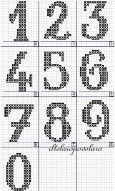 cross stitch alphabets with numbers and letters in each letter, which is the same size as