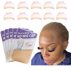 PRICES MAY VARY. ❤【HD Wig Cap For Lace Front Wig Package】2 pieces hd wig caps installed in a cardboard, and there are 10 pieces hd wig caps in total. HD Wig Cap is very transparent, can match all skin tones, can fit the skin well, and can neatly fix the hair in the appropriate position; To look more natural after wearing a wig. ❤【HD Wig Cap For Lace Front Wig Material】HD Wig Cap Made of high-quality nylon material, it has excellent elasticity. Although it has only one size, it can be applied to Cap Beauty, Wig Material, Wig Caps, Wig Accessories, Wig Cap, Caps For Women, Lace Front Wig, Good Skin, Lace Front Wigs