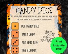 a candy piece game with instructions to play