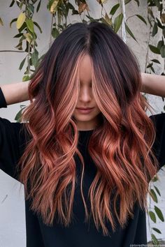 Vibrant Balayage, Mahogany Hair Color, Hair For Fall, Low Ponytails, Hair Color Mahogany, Mahogany Hair, Red Ombre Hair