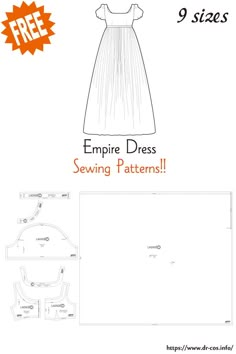 the empire dress sewing pattern is shown