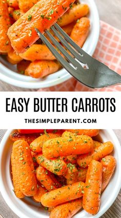 Cooked Carrots. With Text Reading: Easy Buttery Cooked Carrots Recipe. Baked Carrots Recipe Healthy, Recipes With Carrots Dinner, Healthy Carrots Recipe, Can Carrot Recipes, Recipe For Carrots Side Dishes, Recipes With Carrots And Potatoes, Sides For Kids Dinner, Quick Cooked Carrots, Easy Cooked Carrots