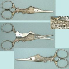 three pairs of scissors are shown in four different angles, each with an individual's face