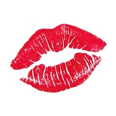 a red lipstick kiss drawn on white paper