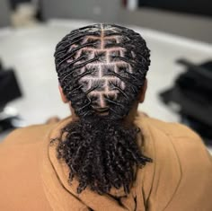 Starter Loc Bun, Barrel Twist Into Ponytail Locs, Loc Styles To The Back, Two Barrel Loc Styles Women, Male Loc Hairstyles, Two Barrel Twist Dreads Men, Locs Hairstyles Bun, Loc Low Bun Styles, Loc Styles For Thick Locs