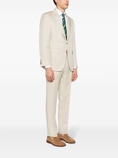 Canali single-breasted linen-blend Suit - Farfetch Aviator Watch, City Shorts, Tailored Design, Balenciaga Triple S, Sand Beige, Custom Watch, Summer Beach Wear, Sweaters Knitwear, Espadrille Shoes