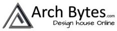 the logo for archbytes design house online, which has been designed to look like an