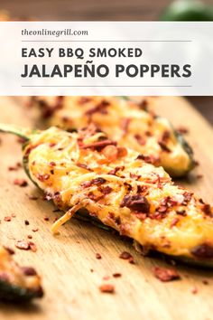 an easy bbq smoked jalapeno poppers recipe on a cutting board