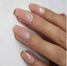 Types Of Nails Shapes, Unghie Sfumate, Tapered Square Nails, Nail Time, Tapered Square, Her Nails, Nail Art Wedding, Glitter Ombre, Types Of Nails