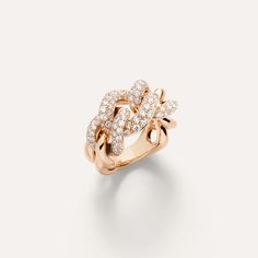 Pomellato Catene Ring | Pomellato Online Boutique US Pink Rings, Chain Making, White Gold Jewelry, Timeless Jewelry, Pink Ring, Move On, Gold Jewelry Fashion, The Rings, Womens Jewelry Rings