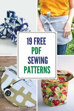 free sewing patterns for purses and bags with text overlay that reads 19 free sewing pattern