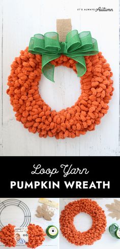 this pumpkin wreath is so easy to make