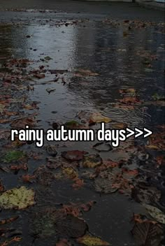 an image of rainy autumn days with the words rainy autumn days > > >