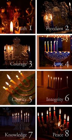 candles are lit in different stages to spell out the name of each individual person on this page