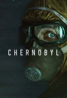 a man wearing a gas mask and goggles with the words chernobby on it