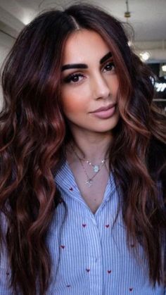 Red Balayage Hair, Balayage Ideas, Red Balayage, Hair 2022, Brunette Hair With Highlights, Hair Balayage, Balayage Brunette, Red Hair Color, Hair Inspiration Color