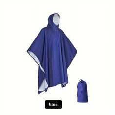 SUSUSU Waterproof Poncho Versatile, Durable Raincoat for All-Weather Protection - Ideal for Camping, Hiking & Outdoor Adventures Size: One Size Fits All.  Color: Blue.  Age Group: adult. Waterproof Poncho, Camping Hiking, Camping & Hiking, Camping Gear, Outdoor Hiking, Outdoor Outfit, Outdoor Adventures