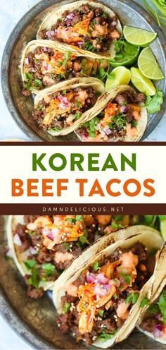 KOREAN BEEF TACOS, weeknight dinner recipes, family dinner ideas for tonight Korean Beef Tacos, Sriracha Mayo, Beef Tacos, Taco Pasta, Taco Pizza, Taco Dip, Korean Beef, Ground Beef Recipes For Dinner, Tacos Beef