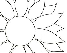 a drawing of a sunflower with leaves on it's petals and the center