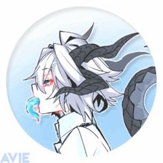 an anime character with white hair and blue eyes