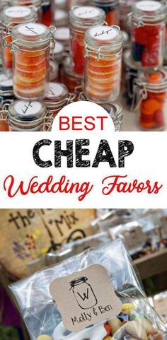 the best cheap wedding favors for guests to buy in their own store, including jars and candles