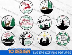 christmas svg ornaments bundle for cricut, silhouettes and other craftsy projects